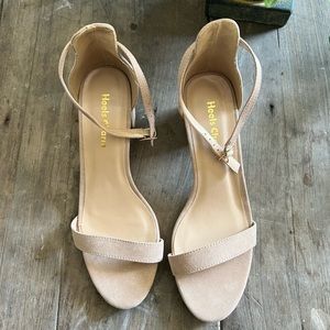 8.5 Heels Charm Women's Strappy Chunky Block Low Heeled Sandals